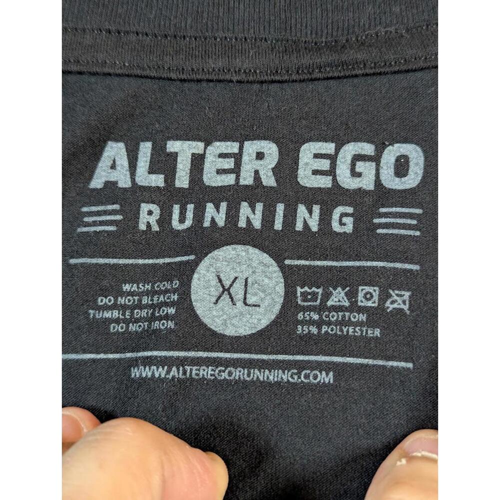 Alter Ego Running Rose Graphic T-Shirt Mens XL Black Red Floral Performance Tee - Picture 5 of 7